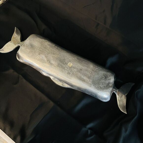 Vintage 24” Cast Aluminum Heavy Serving Platter Tray Fish Mermaid Tail Mexico - Picture 6 of 9